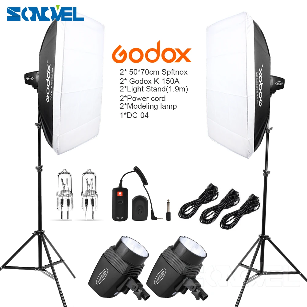 Godox K150A 300Ws 300W 2*150Ws студийное стробоскопическое освещение для фотосъемки в студии с софтбоксом DC-04 набор триггеров для вспышки