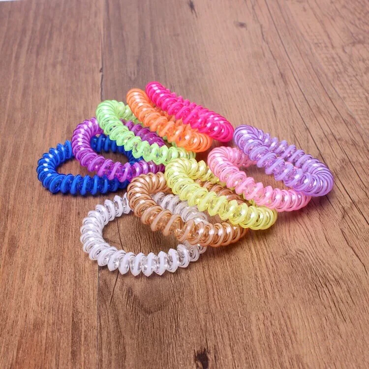 3pcs color telephone line elastic hair with a solid color girl hair ring women accessories Trendy Headbands head jewelry