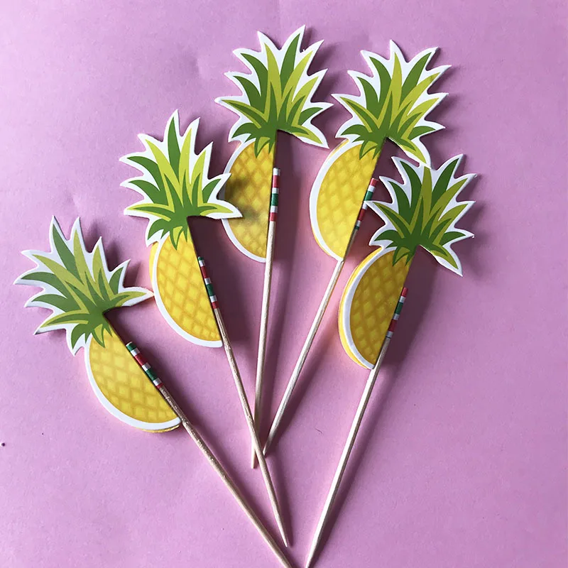 

New 10PCS/Lot 3D Flamingo/Pineapple Cake decoration Dessert Flag Kids Party Birthday/Wedding/Pool Party Decor Supplies