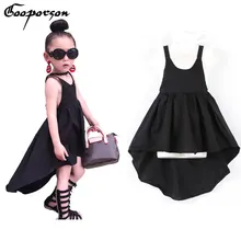 

GOOPORSON Baby Girl Dress Backless Black Irregular Girl Party Dress Gown 2017 Fashion Kids Clothing Dress Children Clothes