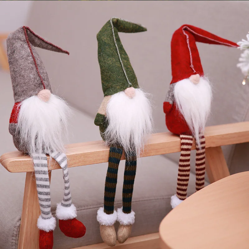 

Christmas Decoration Home Decorations Cute Sitting Long-Legged Elf Festival New Year Party Dinner Cute Doll Children'S Gifts