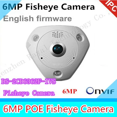 

DHL Fast free shipping 6MP Fisheye Network Camera , 360 view angle ,Multiple viewing modes,DS-2CD6362F-IVS