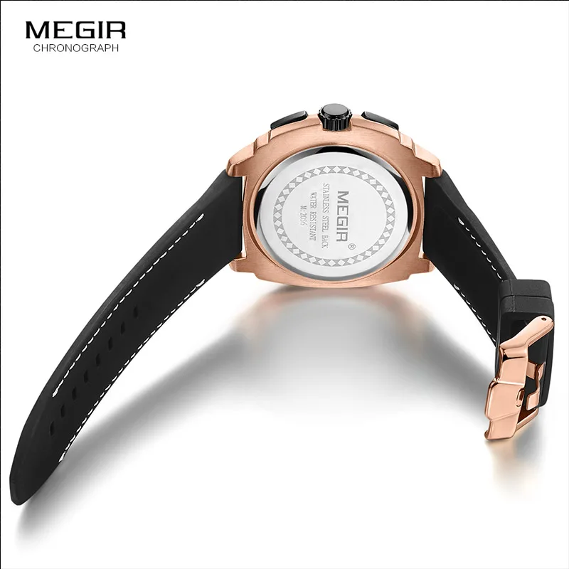 Бренд MEGIR, спортивные часы для мужчин, Relogio Masculino, модные силиконовые кварцевые наручные часы, часы для мужчин, военные армейские наручные часы 2056 xfcs