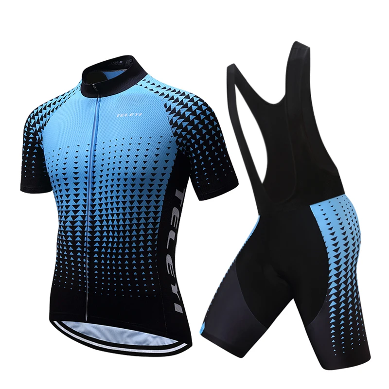 TELEYI 2019 Pro Team Man Cycling Clothing Set Male Short Sleeve Suit Cycle Dress Bicycle Jersey Bike Clothes Maillot Uniform Kit