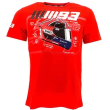 Frete grátis MOTO GP 93 MARC MARQUEZ Motocicleta Camisetas Vermelho Encabeça Camisas de Manga Curta O neck Racewear Choque Da Bicicleta Da Sujeira