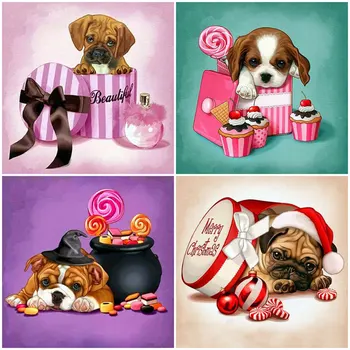 

Evershine 5D Diamond Mosaic Full Display Dogs Cross Stitch DIY Diamond Embroidery Sale Animals Rhinestones Pictures Diamond Art