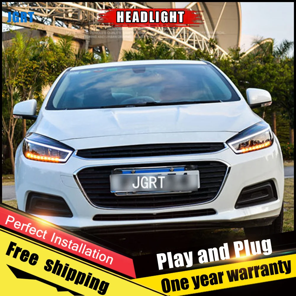 2PCS Car Style LED headlights forChevrole Cruze 15-16 for head lamp DRL Lens Double Beam H7 HID Xenon bi xenon lens | Автомобили и