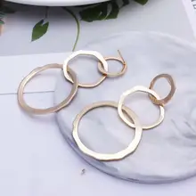 Модные большие эффектные серьги Круглый Круг геометрические длинные висячие серьги для женщин Boho Свадебная вечеринка Винтажные Ювелирные Изделия