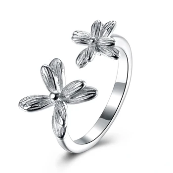 

Fine Jewelry Lily Flowers Wedding Rings For Women 925 Sterling Silver Jewelry Precious Ring Beloved Girl Gifts Fine bijoux UR090