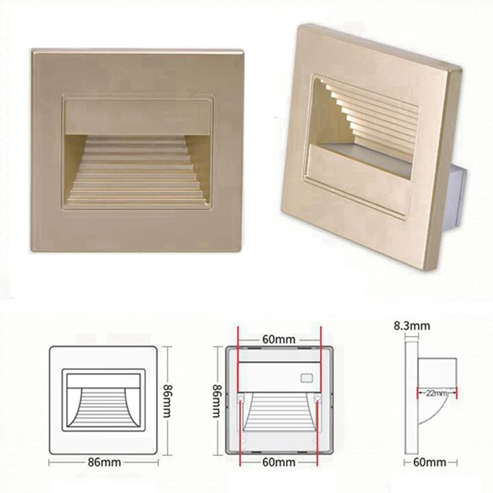 SANDIY Led Stair Light Recessed Wall Lamp Indoor Nightlights for Step Balcony Kitchen Decor Footlight 110V/220V led light led wall lamp wall light