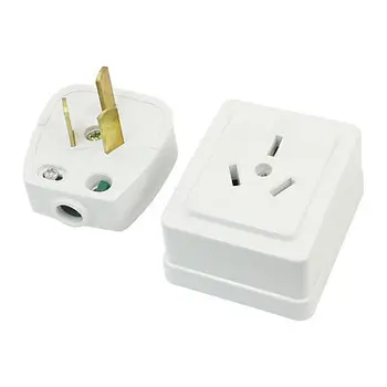 

White Plastic Shell AU Socket Plug Set 10A/16A AC 250V for 10mm Power Cable
