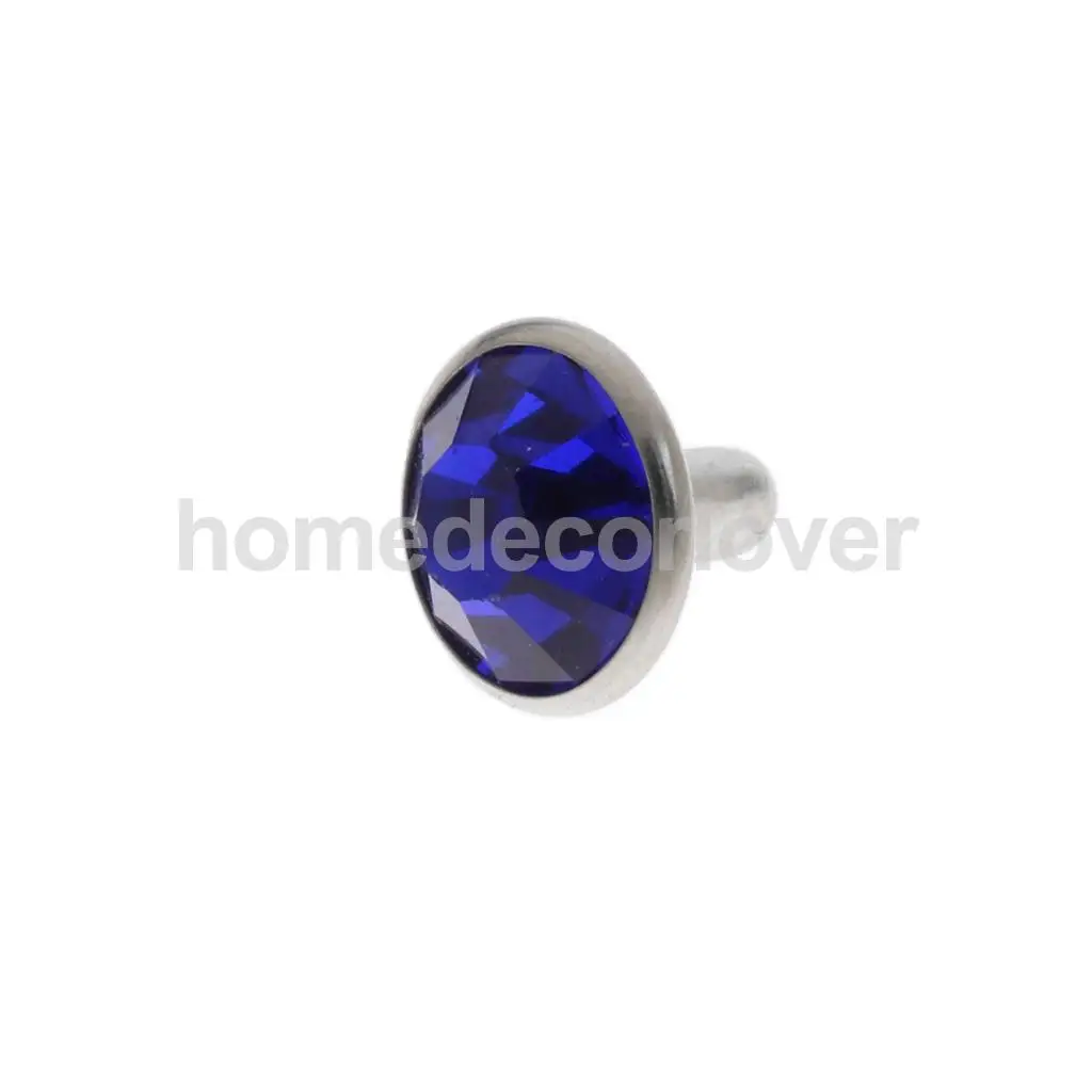 50 Sets Blue Rhinestone Rivets Crystal  Rivets Spots Studs Double Cap for DIY Leather Craft Clothes Bag Shoes Decor