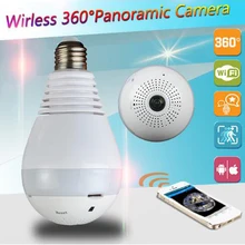 1080P Wi-Fi FishEye Camera 360 degree Bulb Light VR Camera 3.0 MP Panoramic Wireless IP Camera Night Vision V380 Lamp Camera