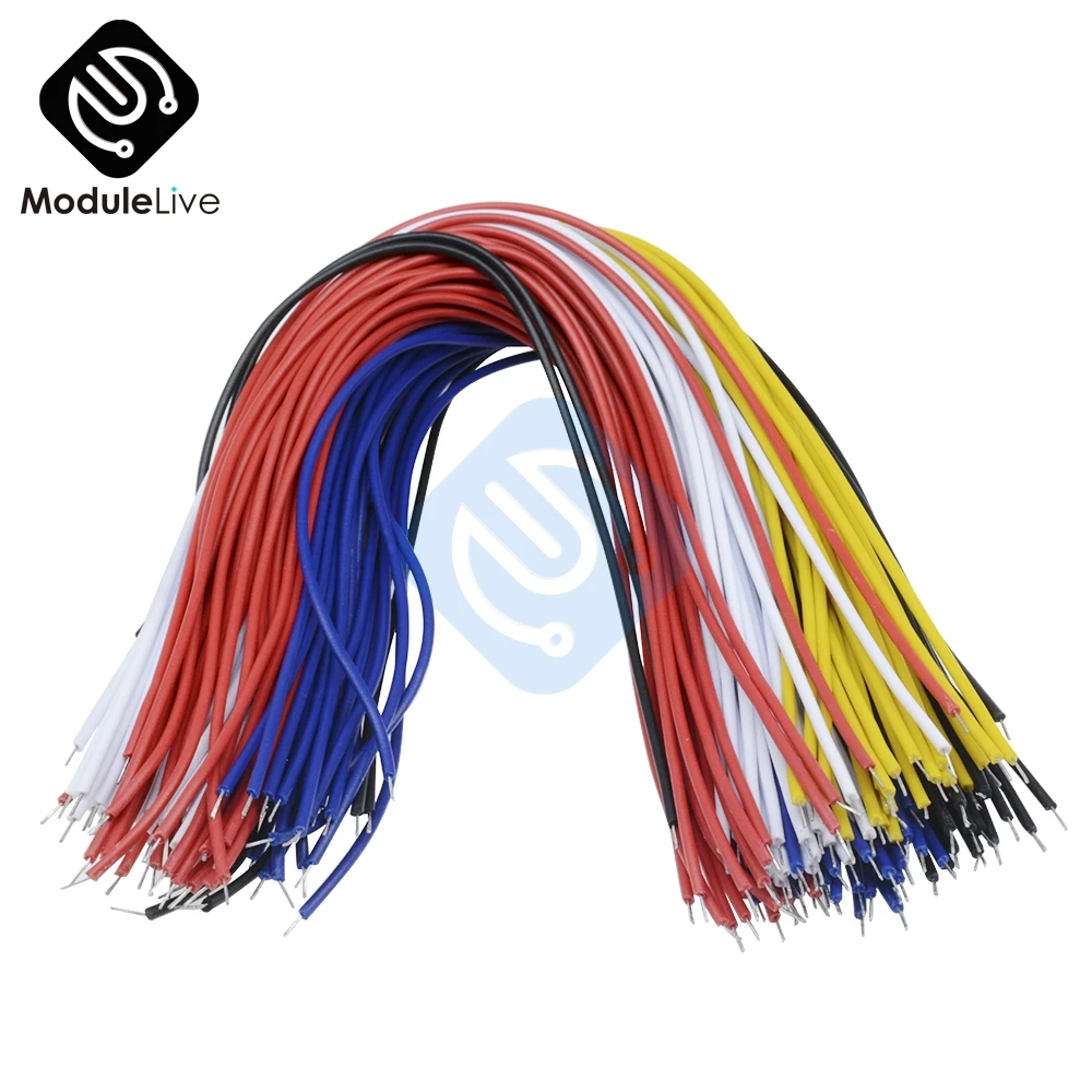 100pcs 20cm color flexible two ends Tin-plated breadboard Jumper cable yo Top