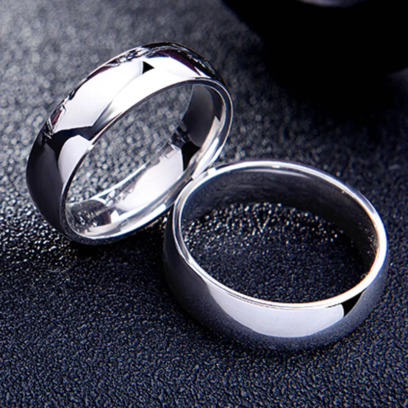 Титановая сталь, полированное серебро, золото, обручальные кольца для мужчин, 6 мм, классические простые свадебные кольца для мужчин, размеры от 5 до 13