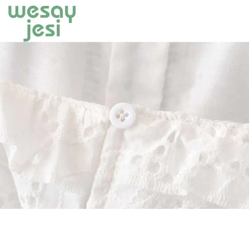 Jumpsuit women White Embroidery Romper Women Spaghetti Strap Overalls Ruffles Sleeveless Playsuit 2019 Elegant Jumpsuits Jumpsuit women White Embroidery Romper Women Spaghetti Strap Overalls Ruffles Sleeveless Playsuit 2019 Elegant Jumpsuits