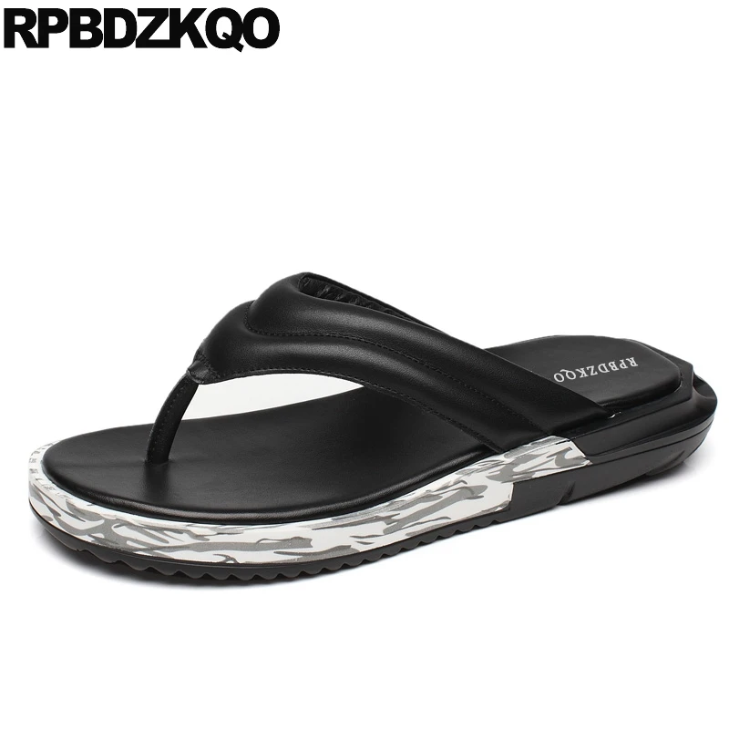 

designer flip flop 2019 slides camouflage shoes toe loop platform slippers famous brand soft men sandals leather summer casual
