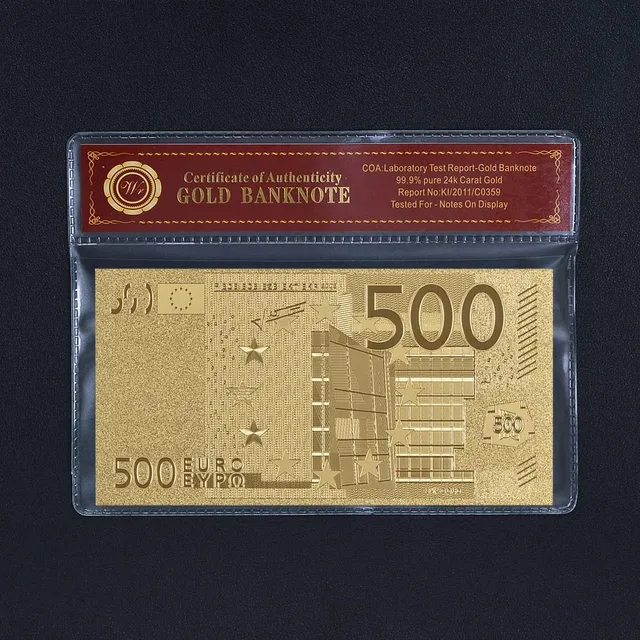 One Million EURO Gold Banknote Luxury 999 24k Gold Note Collectible In Plastic Frame for One Million EURO Gold Banknote Luxury 999 24k Gold Note Collectible In Plastic Frame for