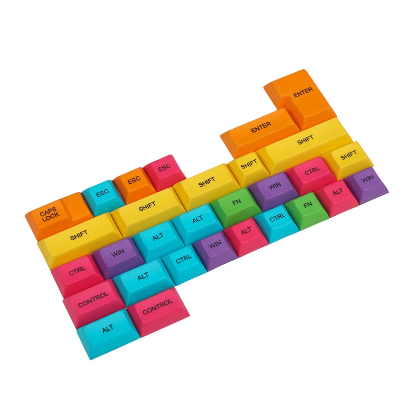 DSA профиль PBT CMYK RGB белый модификаторы 30 клавиш краситель Sub пустые колпачки для Cherry MX механическая клавиатура - Цвет: RGB Dye Sub