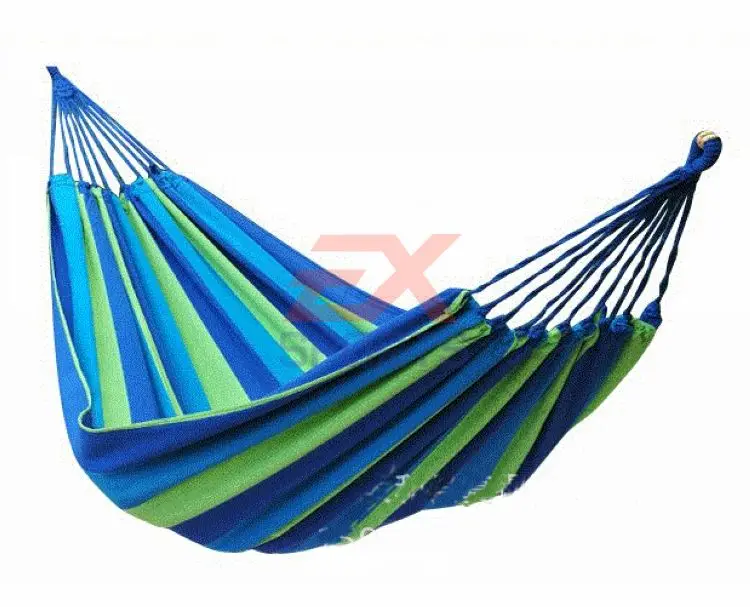 Outdoor Camping Thick Canvas Hammock Colourful Stripy Garden Swing & Bag (7)