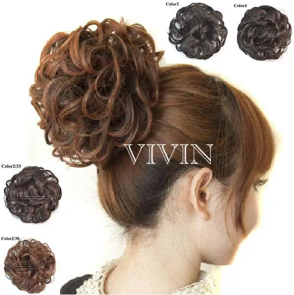 4 Colors Curly Hair Bun Chignons Women's Styling Tools Fashion Bun