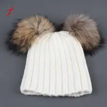Feitong/Новое поступление; милые вязаные шапки для женщин; вязаная крючком зимняя шапка из шерсти и меха; Мягкая Повседневная женская вязаная шапка; теплая шапка