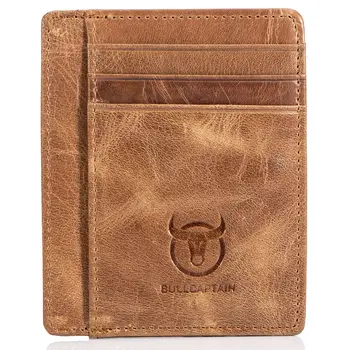 

DCOS BULLCAPTAIN Men Wallet Business Card Holder leather pickup package bus card holder Slim leather multi-card-bit 03