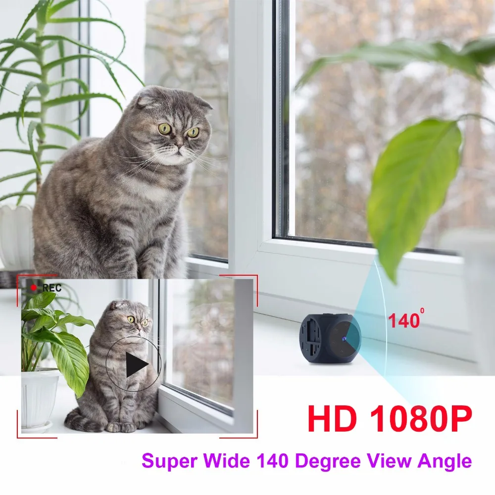 HD 1080P Портативная мини-камера с ночным видением и детектором движения для помещений и улицы, маленькая камера безопасности, поддержка скрытой карты TF