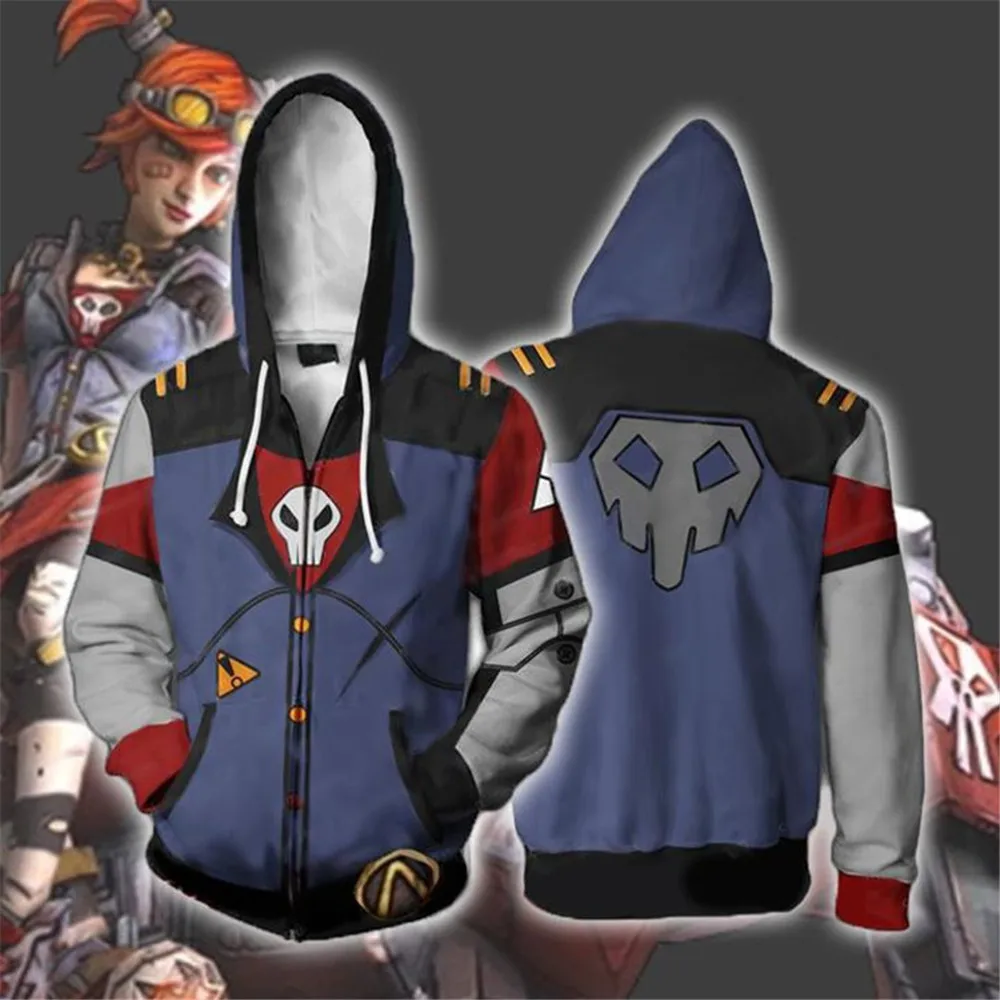 

Game Borderlands 2 Hoodie Sweatshirts Long Sleeve Zipper Men Hoodie Cosplay Sweatshirt Jacket