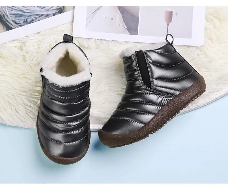 NEW Girls Leather Boots Boys Shoes Autumn Winter PU Leather Children Boots Fashion Toddler Kids Shoes Warm Winter Boots