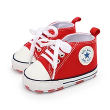 Toddler Kids Boys Girls Shoes Spring /autumn Canvas Sneakers High Top Lace Up Baby Shoes Casual First Walkers