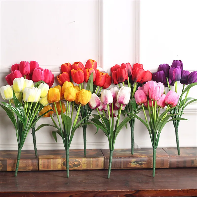 Тычинки тюльпаны искус 9 тюльпаны искусственный Шелковый цветы искусственные цветок Праздник дома гостиная Цветочна