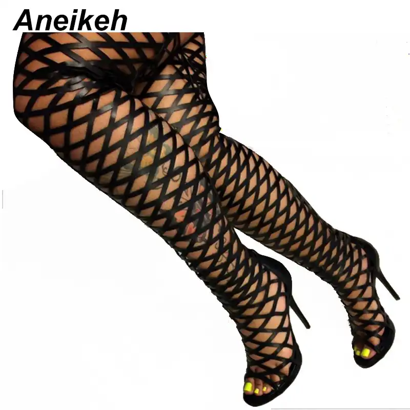 peep toe gladiator boots