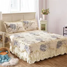 Famvotar необычное хлопковое стеганое кружевное постельное белье, 23 стиля, Цветочная гофрированная кровать, пасторальное хлопковое стеганое кружевное покрывало, Прямая поставка