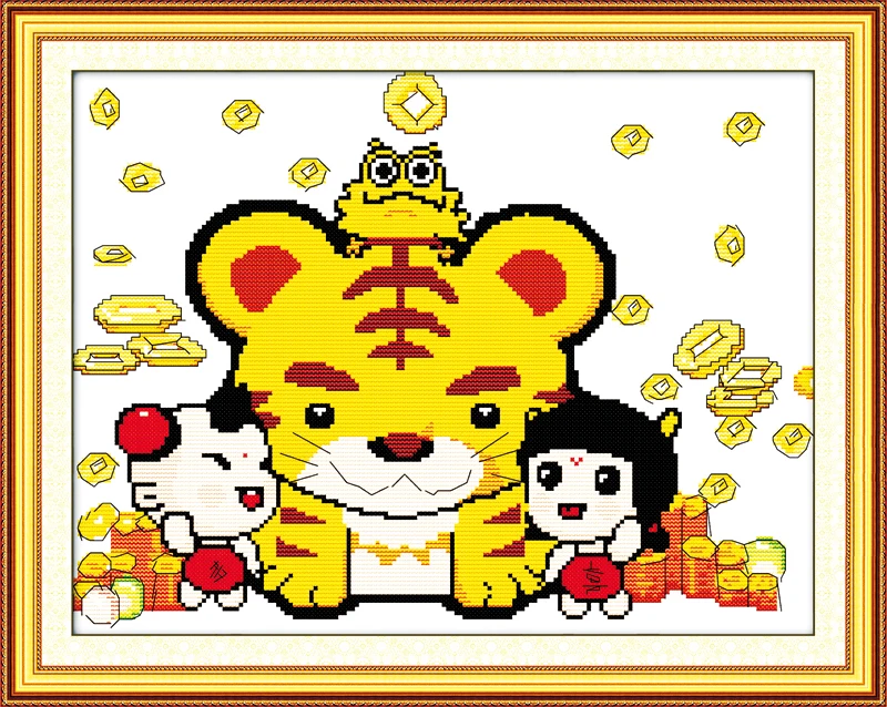 

Prosperous cross stitch kit cartoon canvas stitching embroidery DIY handmade needlework