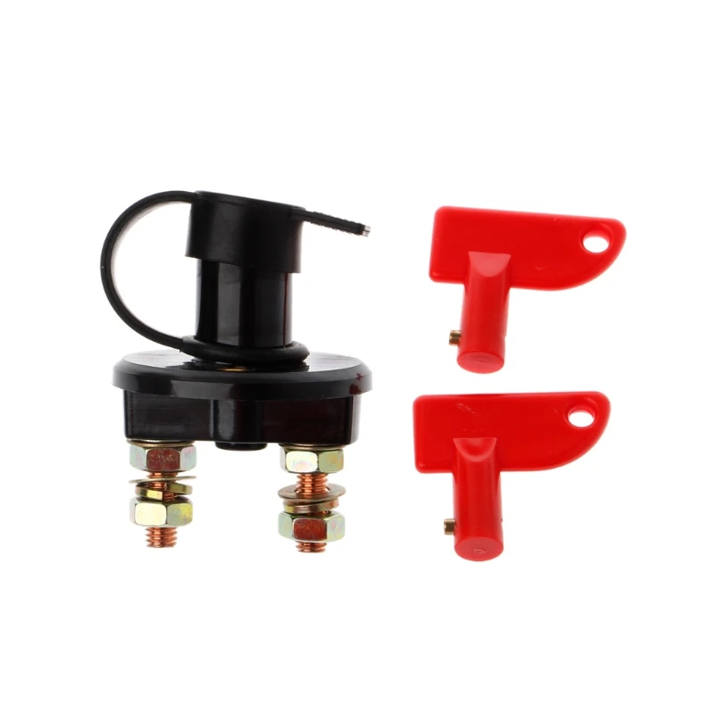 24V 400A Car Switch Battery Isolator Cut Off Power Kill Key with Waterproof Cover Auto Switches Interior Parts
