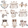 RINHOO Cute Animal Cat Owl Butterfly Brooch For Women Europe America Fashion Wedding Jewelry Stones Crystal Brooch Pins ► Photo 1/4