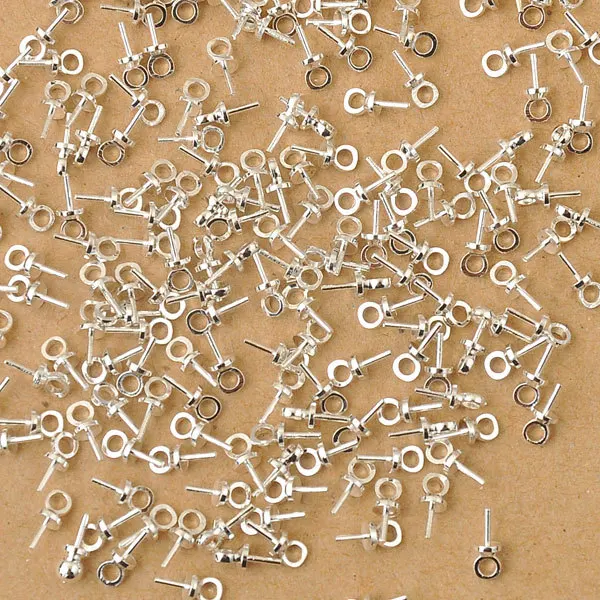 Wholesale 500PCS DIY Jewelry Findings 925 Sterling Silver Bail Connectors Pendant Beads Cap For Pearl,Crystal Bead