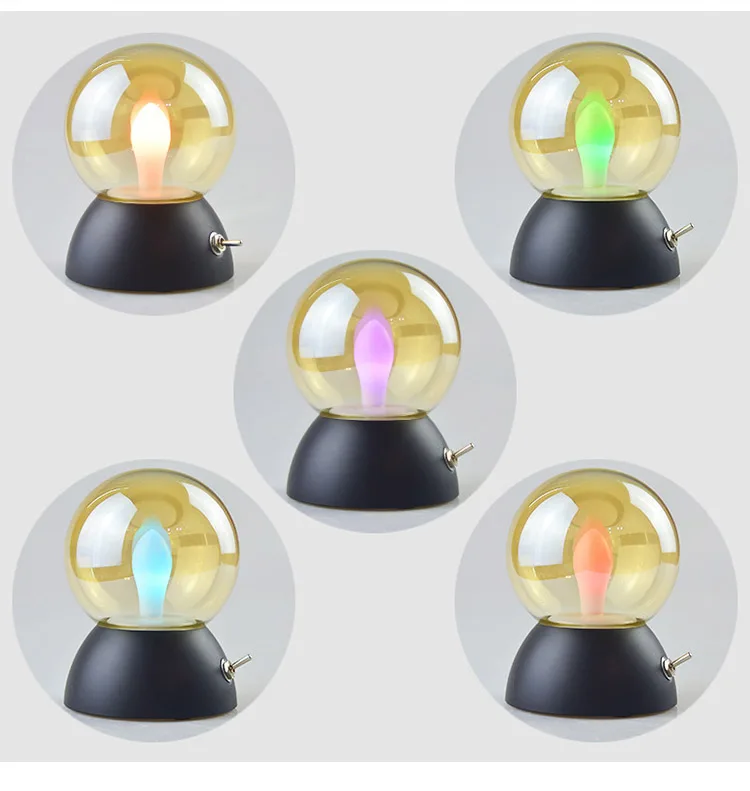 DE.SOUL Night Lights LED Flame Lamps  Rechargeable  Lamps  Lighting Bedroom Lamp Night Light Color Change Night lamps  Gift (3)