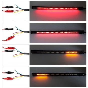 

Running Bar Brake Strip Light Stop Turn Signal Universal Accessories Amber 12v License plate Motorcycle Integrated Useful