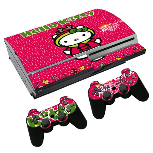 Hello kitty наклейка для PS3 Fat playstation 3 консоль и контроллеры для PS3 Skins Наклейка виниловая пленка - Цвет: 0246