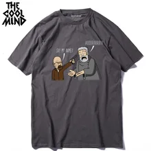 COOLMIND QI0317A Хлопок Прохладный Забавный печатных для мужчин футболка повседневное короткий рукав hodor дизайн мужские футболки