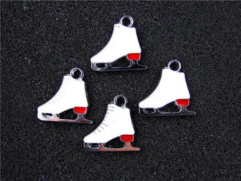 

AE742 Mix Color 100Pcs Alloy Metal Enamel Roller skates Charms Pendant 22x22mm
