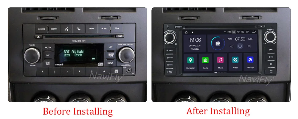 Excellent NaviFly IPS DSP 6.2" Android 9.0 Car Radio DVD Player GPS Navigation for JEEP Patriot Liberty Wrangler Compass DODGE Chrysler 16