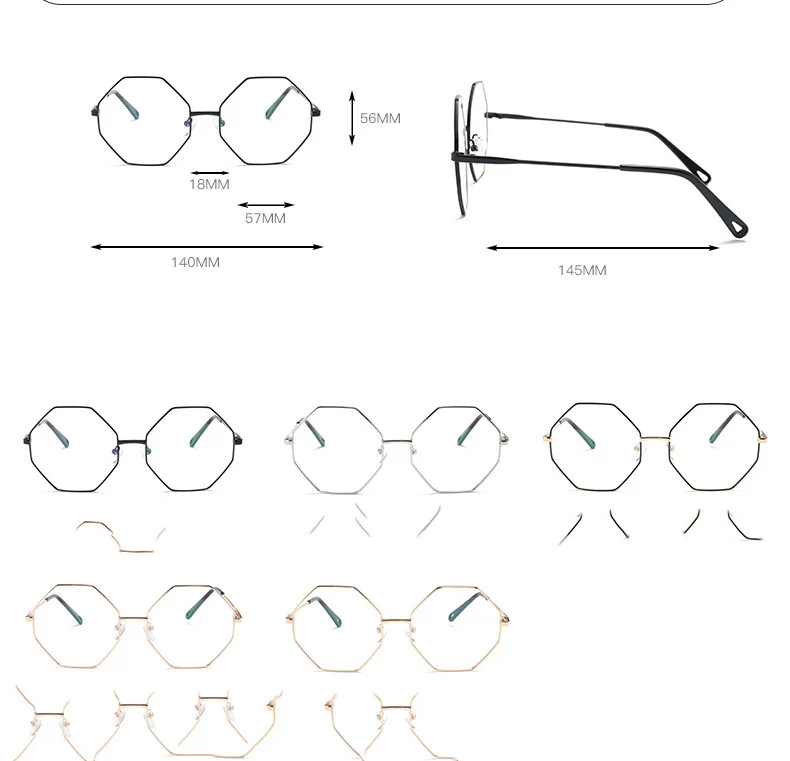 Шестигранная оправа для очков ретро круглая рамка для очков винтажные очки оптические компьютерные очки Freme унисекс без градусов