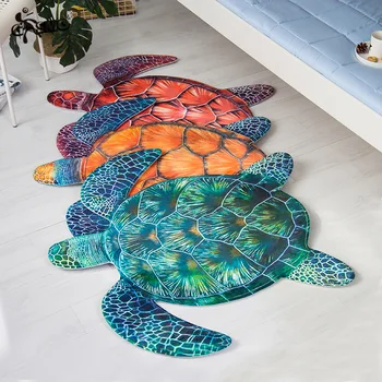 

Sea Turtle Animal 3d Anti Slip Carpets for Living Room Bedding Room Velvet Door Mat Children Play Mats Chair Floor Mat Area Rug