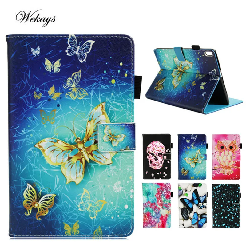 Wekays Fashion Cartoon Butterfly PU Leather Stand Holder Cover Case For Lenovo TAB 4 10 Plus TB-X704N TB-X704F 10.0 Tablet Case