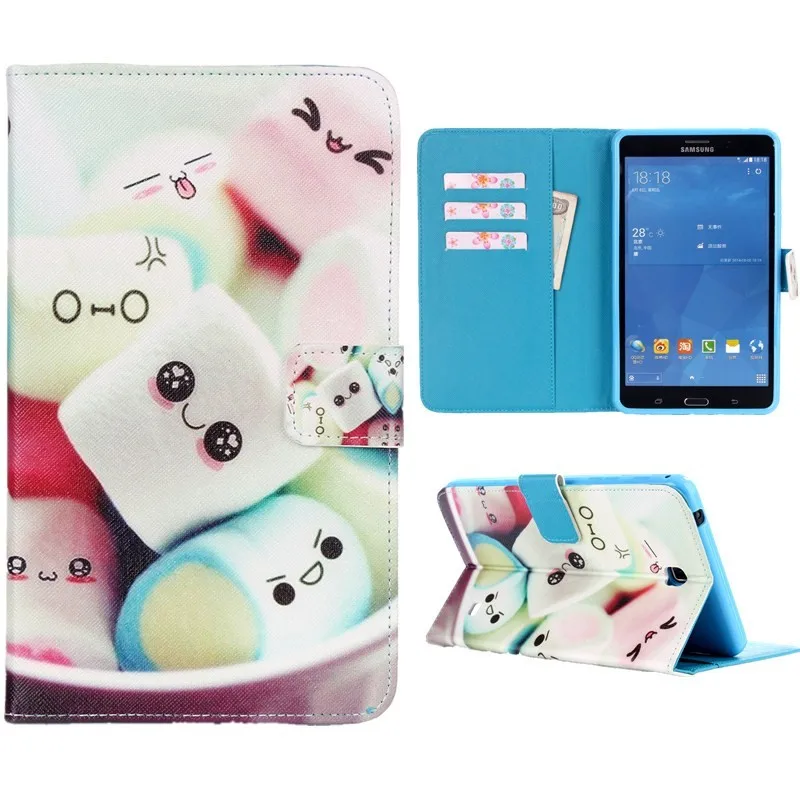 Smart Case For Samsung Galaxy Tab 4 7.0 T230 T231 T235 Cover Cartoon Tower PU Leather Silicone Stand Wallet Flip Tablet Cases  (3)