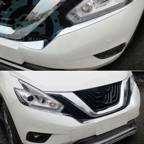 Хромированный фар переднего света Обложка планки для Nissan Мурано 2015-2018 abs 2 шт. |