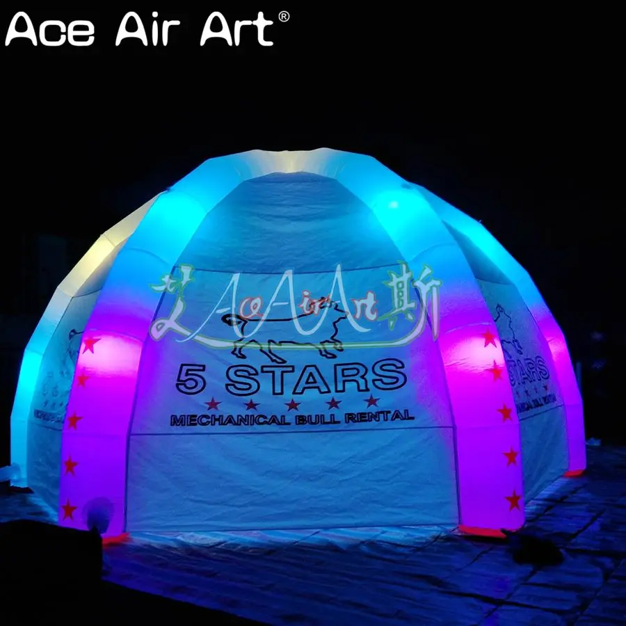 LED lights inflatable dome spider marquee tentinflatable led spider tent with full cover and remova